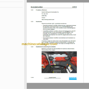 Sandvik LH517i Mining Loader Operator’s and Maintenance Manual (L017D744 Swedish)