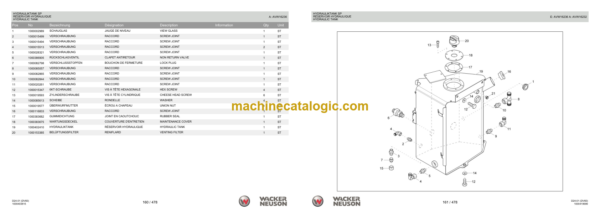 Wacker Neuson DV60 Dumper Spare Parts List