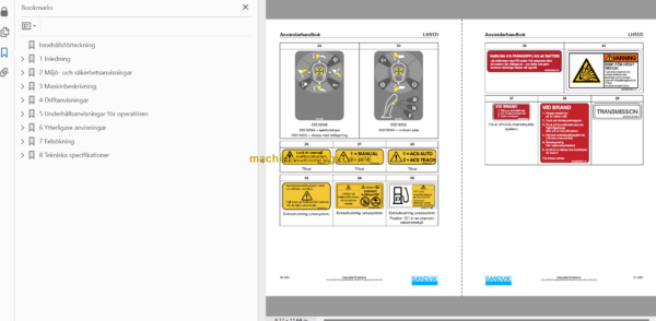 Sandvik LH517i Mining Loader Operator's and Maintenance Manual (L017D744 Swedish)