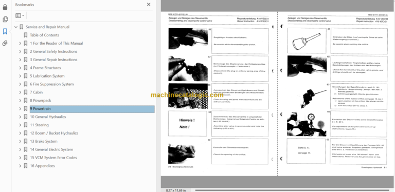 Sandvik LH621 Mining Loader Service and Parts Manual (L821D407)