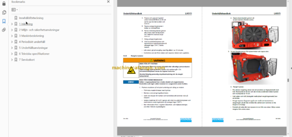 Sandvik LH517i Mining Loader Operator's and Maintenance Manual (L017D744 Swedish)