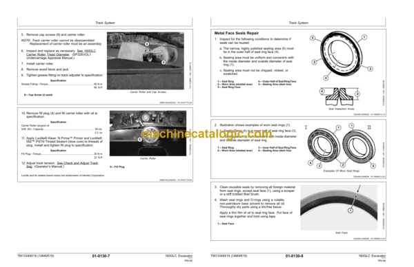 John Deere 160GLC Excavator Repair Technical Manual (TM13349X19)