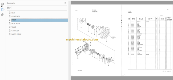 Hitachi EX35 Excavator Parts Catalog & Equipment Components Parts Catalog