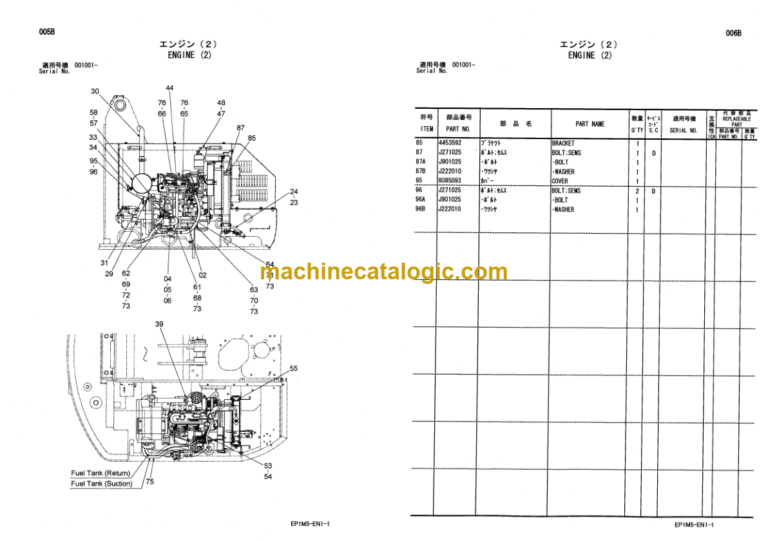 Hitachi HX140B-2 Europe Spec. Crawler Mounted Aerial Platform Parts Catalog
