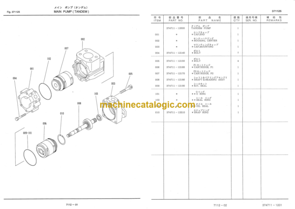 Furukawa FL335 Wheel Loader Inner Parts Catalog