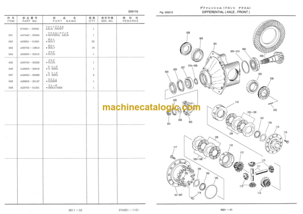 Furukawa FL335 Wheel Loader Inner Parts Catalog