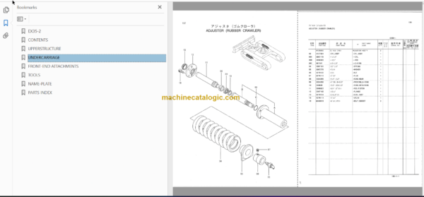 Hitachi EX35-2 Excavator Parts Catalog & Equipment Components Parts Catalog