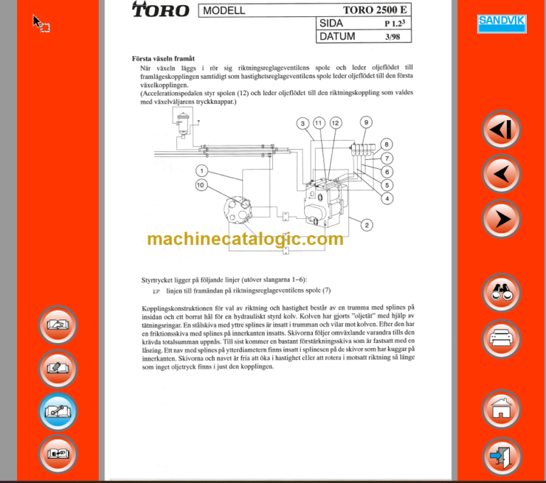 Sandvik LH625E Mining Loader Service and Parts Manual (L725E031)