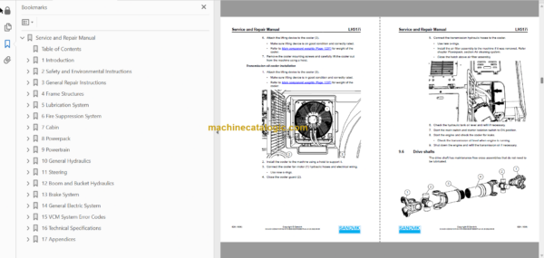 Sandvik LH517i Mining Loader Service and Parts Manual (L517DPNA0A0966)