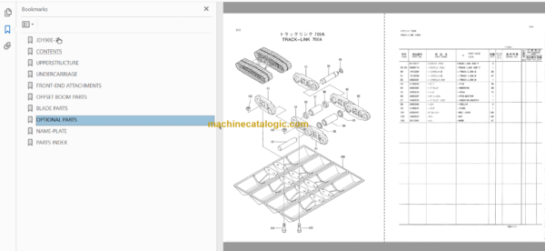 JD190E-3 Excavator Parts Catalog & Equipment Components Parts Catalog