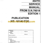 Hitachi R40C 404TD Service Manual