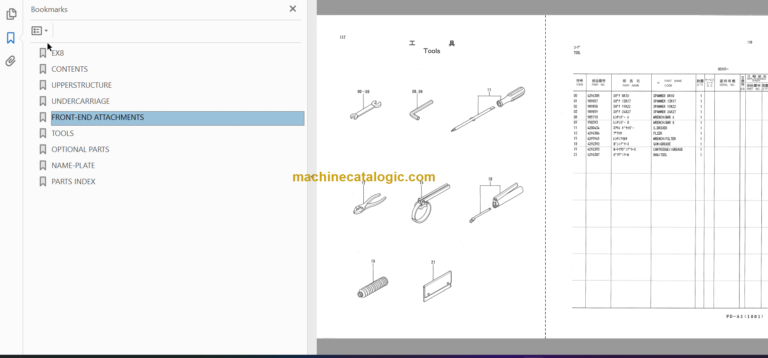 Hitachi EX8 Excavator Parts Catalog & Equipment Components Parts Catalog