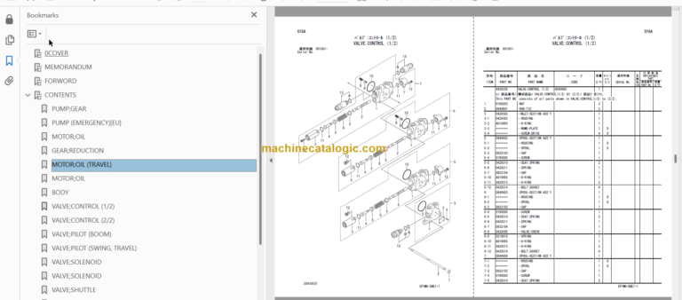 Hitachi HX64B-2 Parts Catalog & Equipment Components Parts Catalog