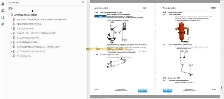 Sandvik DS511c Drill Rig Operator's and Maintenance Manual (115B42360-1 Swedish)