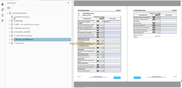 Sandvik L625ie Mining Loader Operator's and Maintenance Manual (L625ECNA0A0039 Swedish)