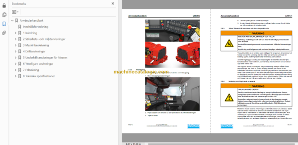 Sandvik LH517i Mining Loader Operator's and Maintenance Manual (L017D852 Swedish)