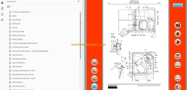 Sandvik LH625E Mining Loader Service and Parts Manual (L725E031)
