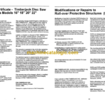 Timberjack 2618 2628 Feller Buncher Operators Manual