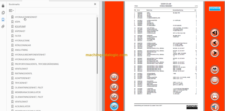 Sandvik LH625E Mining Loader Service and Parts Manual (L725E031)
