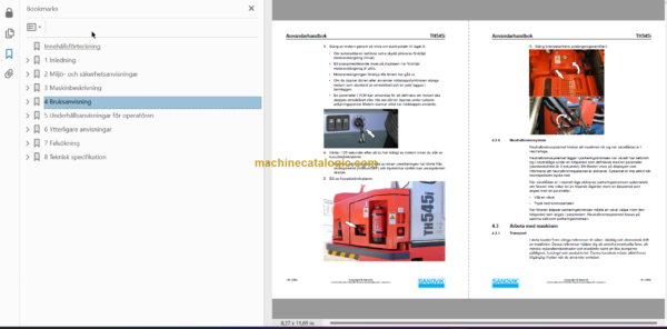 Sandvik TH545i Underground Truck Operator's and Maintenance Manual (T045D743 Swedish)