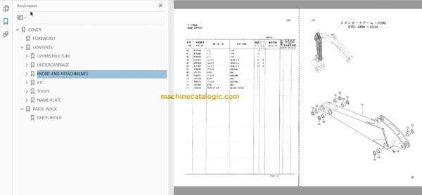 Hitachi EX35U EX36UE Excavator Parts Catalog & Equipment Components Parts Catalog