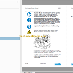 Sandvik LH621 Mining Loader Service and Parts Manual (L821D440)