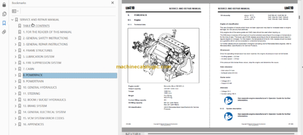 Sandvik LH410 Underground Loader Service Repair Manual and Parts Manual (L210D847)