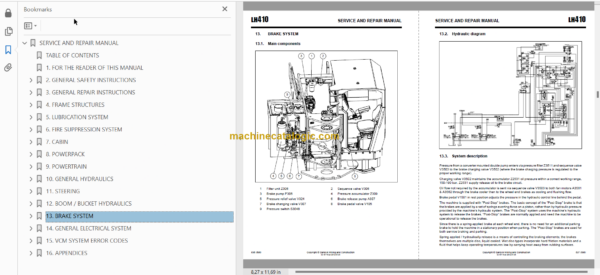 Sandvik LH410 Underground Loader Service Repair Manual and Parts Manual (L210D847)