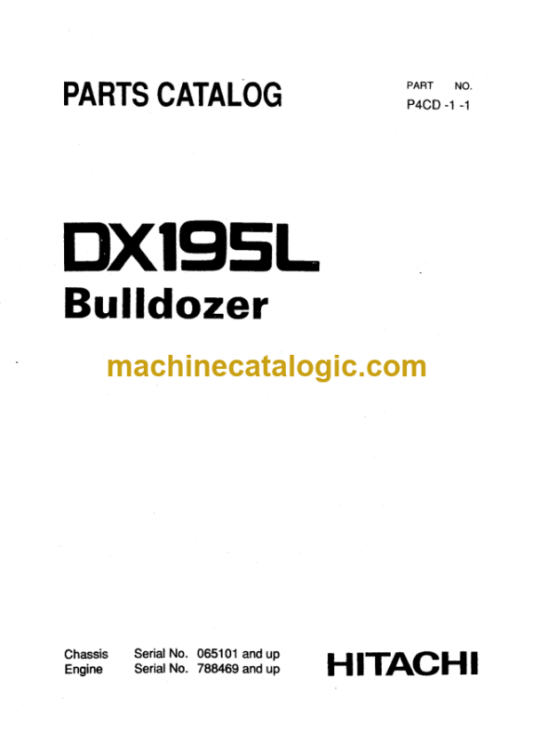 Hitachi DX195L Bulldozer Parts Catalog