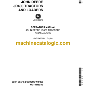 John Deere JD400 TRACTORS AND LOADERS Operators Manual (OMT32425)