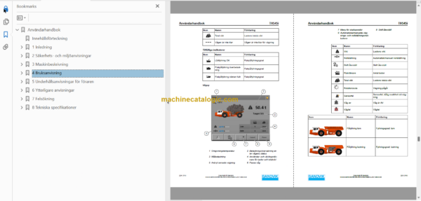 Sandvik TH545i Underground Truck Operator's and Maintenance Manual (T545DAMA0A0167 Swedish)