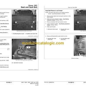 John Deere 326D 328D 329D 332D and 333D Skid Steer Loader Repair (Manual Controls) Technical Manual (TM11431)