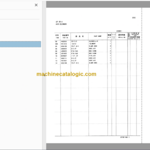 Hitachi EX35U Excavator USA Spec. Parts Catalog & Equipment Components Parts Catalog