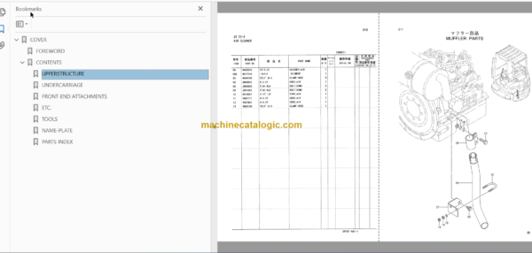 Hitachi EX35U Excavator USA Spec. Parts Catalog & Equipment Components Parts Catalog