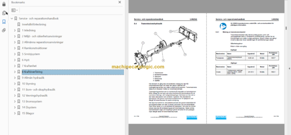 Sandvik LH625iE Mining Loader Service and Parts Manual (L625EHMA0A0036)