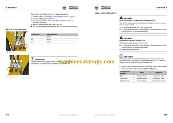 Wacker Neuson ET65 ET90 ET80 Track Excavator Operator's Manual