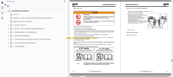 Sandvik DS510-C Rock Bolting Drill Rig Operator's and Maintenance Manual (SN 113B26029-1 Swedish)