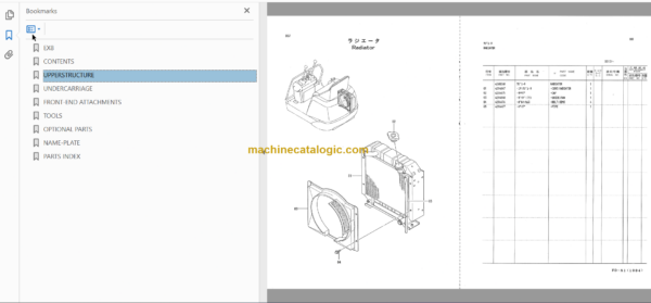 Hitachi EX8 Excavator Parts Catalog & Equipment Components Parts Catalog