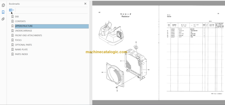 Hitachi EX8 Excavator Parts Catalog & Equipment Components Parts Catalog