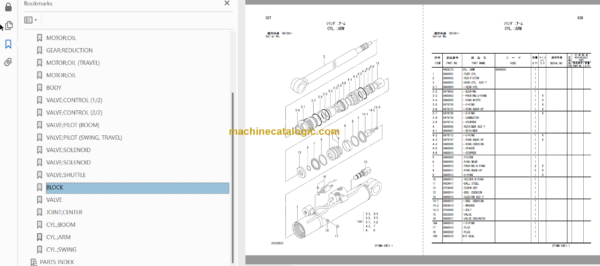 Hitachi HX64B-2 Parts Catalog & Equipment Components Parts Catalog