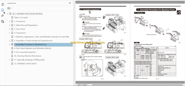 Hitachi ZX490LC-7H Hydraulic Excavator Technical and Workshop Manual