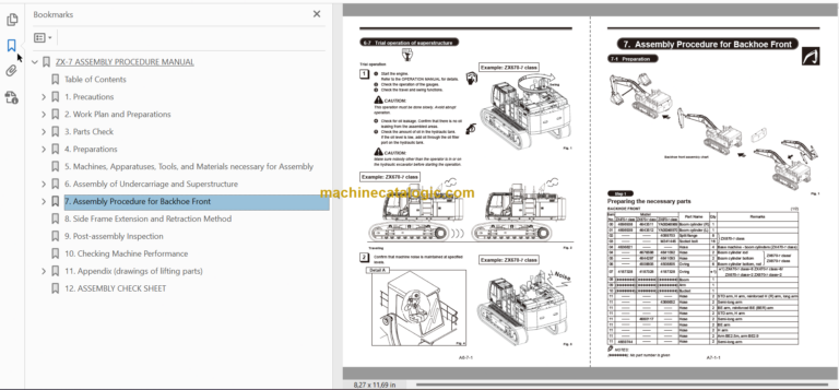 Hitachi ZX490LC-7H Hydraulic Excavator Technical and Workshop Manual