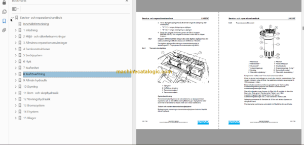 Sandvik LH625iE Mining Loader Service and Parts Manual (L625EHMA0A0036)