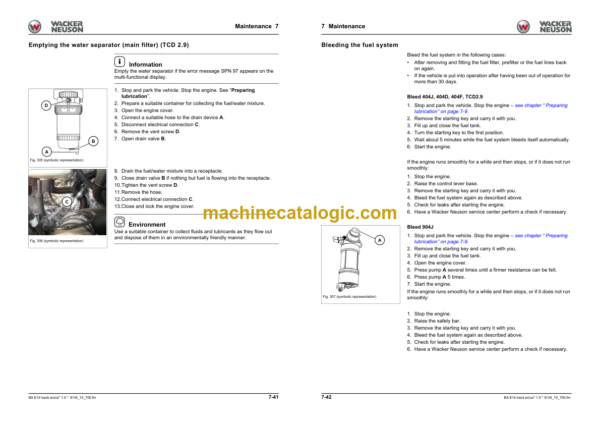 Wacker Neuson ET65 ET90 ET80 Track Excavator Operator's Manual