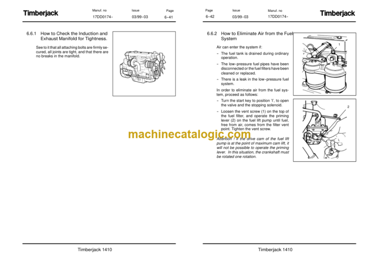 Timberjack 1410 Forwarder Operator and Maintenance Manual