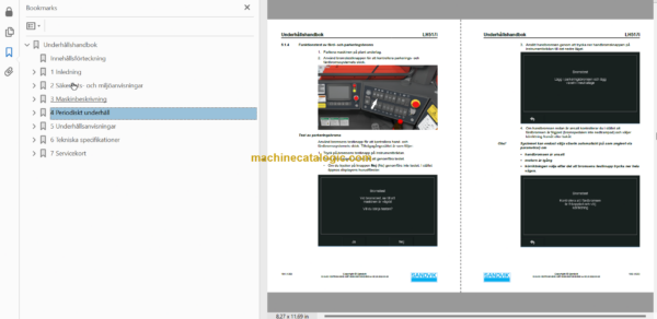 Sandvik LH517i Mining Loader Operator's and Maintenance Manual (L517DKNA0A0953 Swedish)