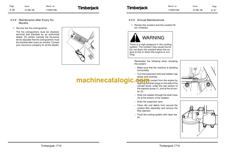 Timberjack 1710 Forwarder Operator and Maintenance Manual