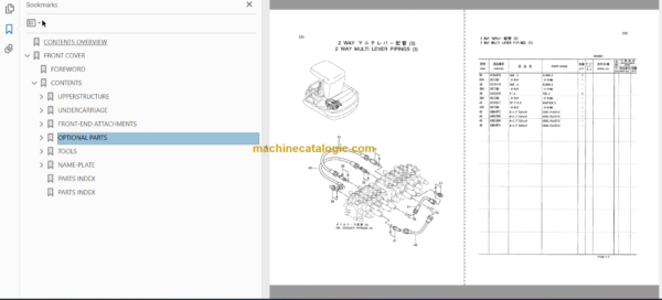 Hitachi EX40-2 Excavator Parts Catalog & Equipment Components Parts Catalog