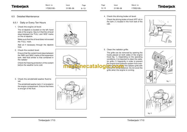 Timberjack 1710 Forwarder Operator and Maintenance Manual