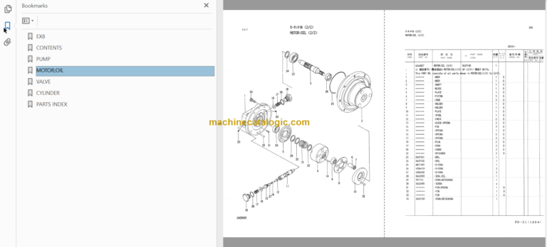 Hitachi EX8 Excavator Parts Catalog & Equipment Components Parts Catalog